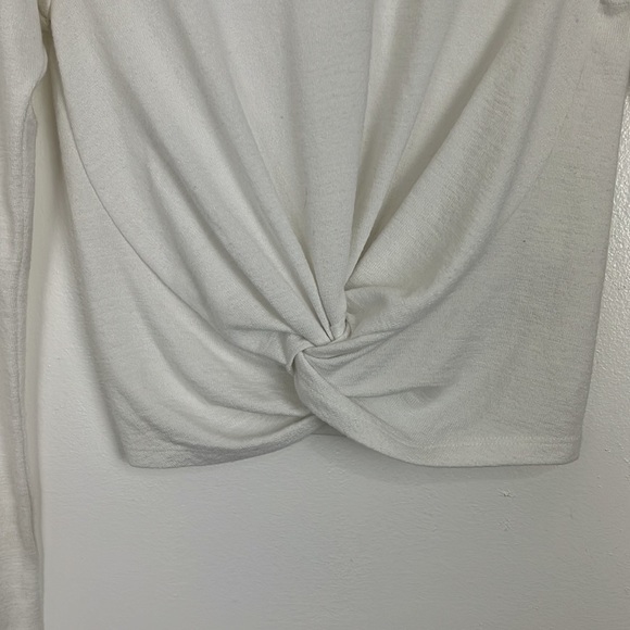 Aritzia Wilfred Free White Crop w/ Front Knot - Picture 2 of 6